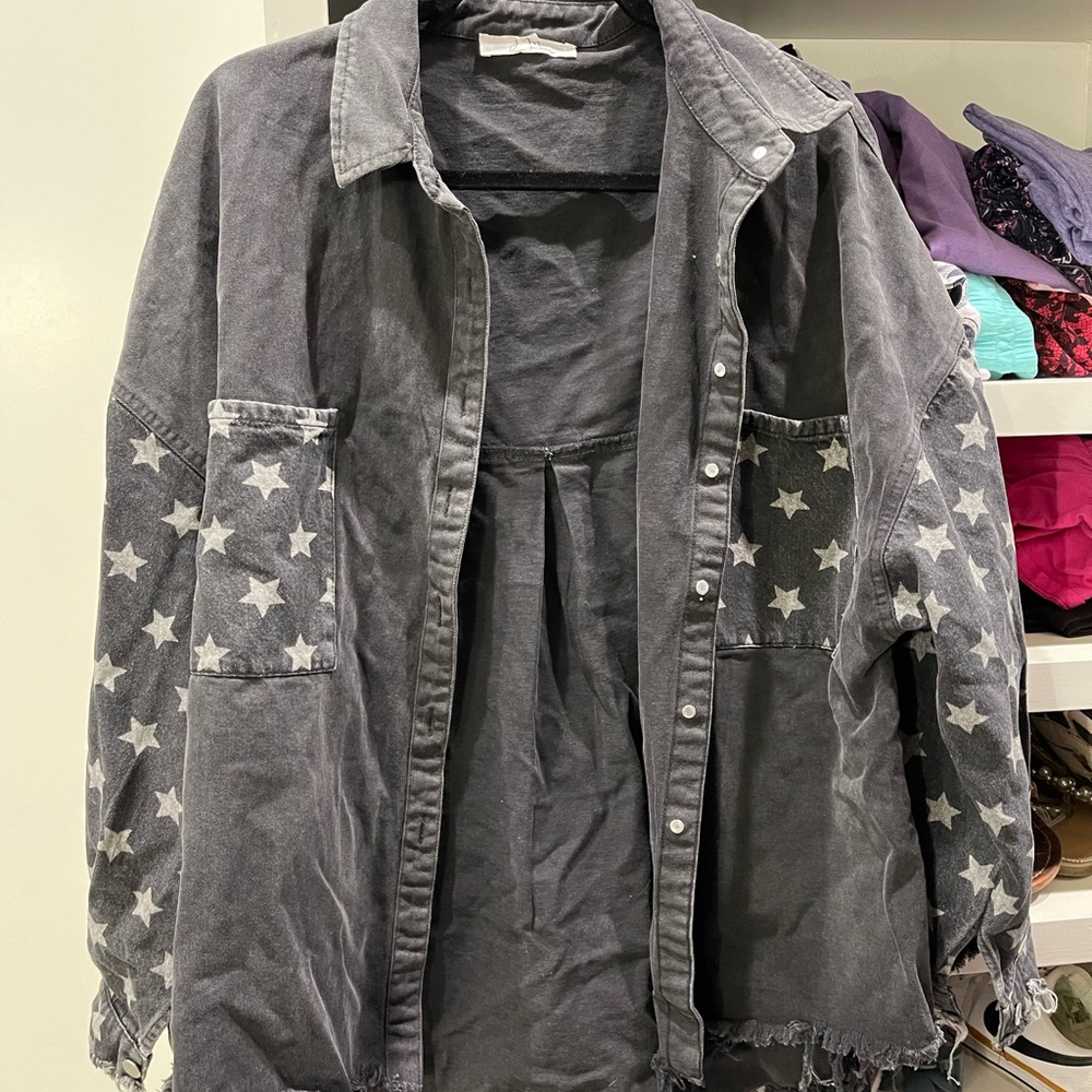 JM Boutique Gray Jean Jacket Modern Style